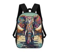 sinyumoney Kids Backpacks Colorful Elephant Reflection Backpack School Backpack Children School Bag Travel Rucksacks Book Bags 3D Printed Backpack for Kids Boys And Girls 17inch