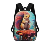 sinyumoney Kids Backpacks, Colorful Fantasy Squirrel-1 Kids Backpack Student School Bag 3D Printed Bag Travel Backpacks Fashion Backpack Children Waterproof School Bags 17inch