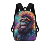sinyumoney Kids Backpacks Colorful Gorilla with Sunglasses Backpack School Backpack Children School Bag Travel Rucksacks Book Bags 3D Printed Backpack for Kids Boys And Girls 17inch