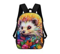 sinyumoney Kids Backpacks, Colorful Hedgehog Garden-1 Kids Backpack Student School Bag 3D Printed Bag Travel Backpacks Fashion Backpack Children Waterproof School Bags 17inch