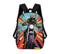 sinyumoney Kids Backpacks Colorful Motorcycle Ride Backpack School Backpack Children School Bag Travel Rucksacks Book Bags 3D Printed Backpack for Kids Boys And Girls 17inch