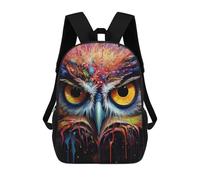 sinyumoney Kids Backpacks Colorful Owl Abstract Art Backpack School Backpack Children School Bag Travel Rucksacks Book Bags 3D Printed Backpack for Kids Boys And Girls 17inch
