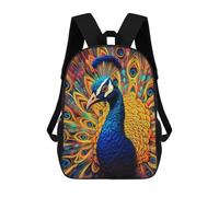 sinyumoney Kids Backpacks Colorful Peacock Artwork-20 Backpack School Backpack Children School Bag Travel Rucksacks Book Bags 3D Printed Backpack for Kids Boys And Girls 17inch