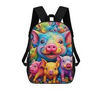 sinyumoney Kids Backpacks Colorful Pigs Celebration Backpack School Backpack Children School Bag Travel Rucksacks Book Bags 3D Printed Backpack for Kids Boys And Girls 17inch