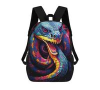 sinyumoney Kids Backpacks Colorful Serpent Illustration -1 Backpack School Backpack Children School Bag Travel Rucksacks Book Bags 3D Printed Backpack for Kids Boys And Girls 17inch