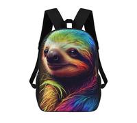 sinyumoney Kids Backpacks Colorful Sloth Portrait-1 Backpack School Backpack Children School Bag Travel Rucksacks Book Bags 3D Printed Backpack for Kids Boys And Girls 17inch