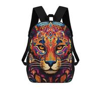 sinyumoney Kids Backpacks Colorful Tiger Portrait-43 Backpack School Backpack Children School Bag Travel Rucksacks Book Bags 3D Printed Backpack for Kids Boys And Girls 17inch