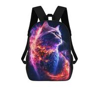 sinyumoney Kids Backpacks Cosmic Cat Portrait-4 Backpack School Backpack Children School Bag Travel Rucksacks Book Bags 3D Printed Backpack for Kids Boys And Girls 17inch