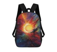 sinyumoney Kids Backpacks, Cosmic Energy Burst Painting Kids Backpack Student School Bag 3D Printed Bag Travel Backpacks Fashion Backpack Children Waterproof School Bags 17inch