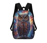 sinyumoney Kids Backpacks, Cosmic Owl Portrait Kids Backpack Student School Bag 3D Printed Bag Travel Backpacks Fashion Backpack Children Waterproof School Bags 17inch
