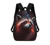 sinyumoney Kids Backpacks Cosmic Raccoon Portrait-1 Backpack School Backpack Children School Bag Travel Rucksacks Book Bags 3D Printed Backpack for Kids Boys And Girls 17inch