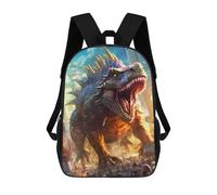 sinyumoney Kids Backpacks Dinosaur Rampage in Cityscape Backpack School Backpack Children School Bag Travel Rucksacks Book Bags 3D Printed Backpack for Kids Boys And Girls 17inch