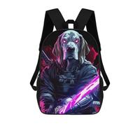 sinyumoney Kids Backpacks Dog Basset Hound Samurai with Katana Backpack School Backpack Children School Bag Travel Rucksacks Book Bags 3D Printed Backpack for Kids Boys And Girls 17inch