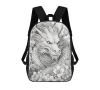sinyumoney Kids Backpacks, Dragon Amidst Blossoms Kids Backpack Student School Bag 3D Printed Bag Travel Backpacks Fashion Backpack Children Waterproof School Bags 17inch