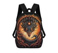 sinyumoney Kids Backpacks, Dragon's Fiery Majesty Kids Backpack Student School Bag 3D Printed Bag Travel Backpacks Fashion Backpack Children Waterproof School Bags 17inch