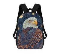 sinyumoney Kids Backpacks Eagle in Starry Night Sky Illustration Backpack School Backpack Children School Bag Travel Rucksacks Book Bags 3D Printed Backpack for Kids Boys And Girls 17inch