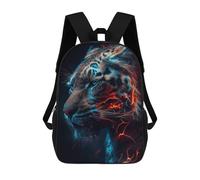 sinyumoney Kids Backpacks Electric Tiger Portrait -7 Backpack School Backpack Children School Bag Travel Rucksacks Book Bags 3D Printed Backpack for Kids Boys And Girls 17inch