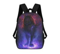 sinyumoney Kids Backpacks, Electric Wolf Fantasy Art Kids Backpack Student School Bag 3D Printed Bag Travel Backpacks Fashion Backpack Children Waterproof School Bags 17inch