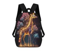 sinyumoney Kids Backpacks, Enchanted Giraffe in Fantasy Forest Kids Backpack Student School Bag 3D Printed Bag Travel Backpacks Fashion Backpack Children Waterproof School Bags 17inch