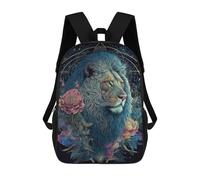 sinyumoney Kids Backpacks, Enchanted Lion Portrait -3 Kids Backpack Student School Bag 3D Printed Bag Travel Backpacks Fashion Backpack Children Waterproof School Bags 17inch