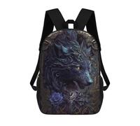 sinyumoney Kids Backpacks, Enchanted Wolf Portrait -8 Kids Backpack Student School Bag 3D Printed Bag Travel Backpacks Fashion Backpack Children Waterproof School Bags 17inch