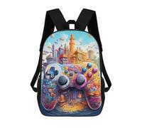 sinyumoney Kids Backpacks, Fantasy Game Controller Artwork -4 Kids Backpack Student School Bag 3D Printed Bag Travel Backpacks Fashion Backpack Children Waterproof School Bags 17inch