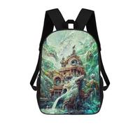 sinyumoney Kids Backpacks Fantasy Underwater Palace Backpack School Backpack Children School Bag Travel Rucksacks Book Bags 3D Printed Backpack for Kids Boys And Girls 17inch