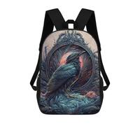 sinyumoney Kids Backpacks, Feathered Serpent Artwork Kids Backpack Student School Bag 3D Printed Bag Travel Backpacks Fashion Backpack Children Waterproof School Bags 17inch