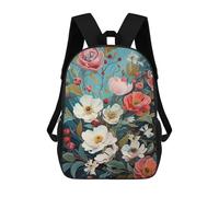 sinyumoney Kids Backpacks, Floral Fantasy Garden Kids Backpack Student School Bag 3D Printed Bag Travel Backpacks Fashion Backpack Children Waterproof School Bags 17inch