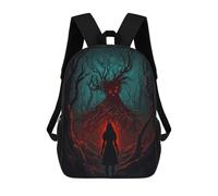 sinyumoney Kids Backpacks Forest Spirit Encounter Backpack School Backpack Children School Bag Travel Rucksacks Book Bags 3D Printed Backpack for Kids Boys And Girls 17inch