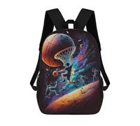 sinyumoney Kids Backpacks, Galactic Basketball Odyssey Kids Backpack Student School Bag 3D Printed Bag Travel Backpacks Fashion Backpack Children Waterproof School Bags 17inch