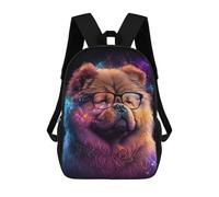 sinyumoney Kids Backpacks, Galactic Pup Glasses -1 Kids Backpack Student School Bag 3D Printed Bag Travel Backpacks Fashion Backpack Children Waterproof School Bags 17inch