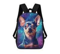 sinyumoney Kids Backpacks, Galactic Pup Portrait -3 Kids Backpack Student School Bag 3D Printed Bag Travel Backpacks Fashion Backpack Children Waterproof School Bags 17inch