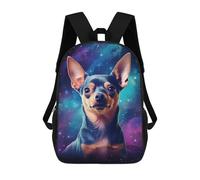 sinyumoney Kids Backpacks, Galactic Pup Portrait -6 Kids Backpack Student School Bag 3D Printed Bag Travel Backpacks Fashion Backpack Children Waterproof School Bags 17inch
