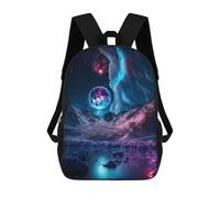 sinyumoney Kids Backpacks Galactic Reflections Backpack School Backpack Children School Bag Travel Rucksacks Book Bags 3D Printed Backpack for Kids Boys And Girls 17inch