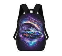 sinyumoney Kids Backpacks Galactic Sports Car Art Print-2 Backpack School Backpack Children School Bag Travel Rucksacks Book Bags 3D Printed Backpack for Kids Boys And Girls 17inch