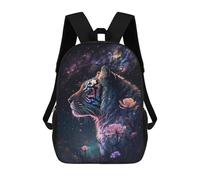 sinyumoney Kids Backpacks Galactic Tiger Fantasy Art Backpack School Backpack Children School Bag Travel Rucksacks Book Bags 3D Printed Backpack for Kids Boys And Girls 17inch