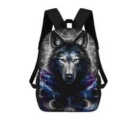 sinyumoney Kids Backpacks, Galactic Wolf Dreamscape Kids Backpack Student School Bag 3D Printed Bag Travel Backpacks Fashion Backpack Children Waterproof School Bags 17inch