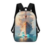 sinyumoney Kids Backpacks, Gigantic Sailing Ship Majesty Kids Backpack Student School Bag 3D Printed Bag Travel Backpacks Fashion Backpack Children Waterproof School Bags 17inch