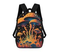 sinyumoney Kids Backpacks Glowing Mushroom Forest Backpack School Backpack Children School Bag Travel Rucksacks Book Bags 3D Printed Backpack for Kids Boys And Girls 17inch