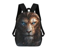 sinyumoney Kids Backpacks Golden Lion with Blue Eyes Backpack School Backpack Children School Bag Travel Rucksacks Book Bags 3D Printed Backpack for Kids Boys And Girls 17inch