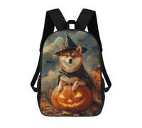 sinyumoney Kids Backpacks Halloween Dog with Jack-o'-Lantern-2 Backpack School Backpack Children School Bag Travel Rucksacks Book Bags 3D Printed Backpack for Kids Boys And Girls 17inch