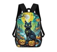 sinyumoney Kids Backpacks Halloween Enchanted Forest -1 Backpack School Backpack Children School Bag Travel Rucksacks Book Bags 3D Printed Backpack for Kids Boys And Girls 17inch