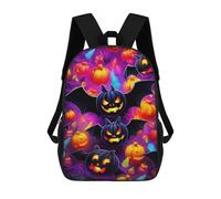 sinyumoney Kids Backpacks, Halloween Pumpkin Party Kids Backpack Student School Bag 3D Printed Bag Travel Backpacks Fashion Backpack Children Waterproof School Bags 17inch