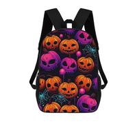 sinyumoney Kids Backpacks Halloween Pumpkin Pattern Backpack School Backpack Children School Bag Travel Rucksacks Book Bags 3D Printed Backpack for Kids Boys And Girls 17inch
