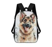 sinyumoney Kids Backpacks, Happy Watercolor Dog Portrait -1 Kids Backpack Student School Bag 3D Printed Bag Travel Backpacks Fashion Backpack Children Waterproof School Bags 17inch