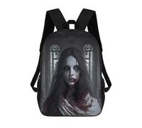 sinyumoney Kids Backpacks, Haunting Gothic Portrait Kids Backpack Student School Bag 3D Printed Bag Travel Backpacks Fashion Backpack Children Waterproof School Bags 17inch