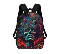 sinyumoney Kids Backpacks Horror Portrait Backpack School Backpack Children School Bag Travel Rucksacks Book Bags 3D Printed Backpack for Kids Boys And Girls 17inch