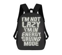 sinyumoney Kids Backpacks, Im Not Lazy Funny Quote Kids Backpack Student School Bag 3D Printed Bag Travel Backpacks Fashion Backpack Children Waterproof School Bags 17inch