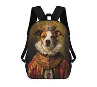 sinyumoney Kids Backpacks Jack Russell Terrier King Backpack School Backpack Children School Bag Travel Rucksacks Book Bags 3D Printed Backpack for Kids Boys And Girls 17inch